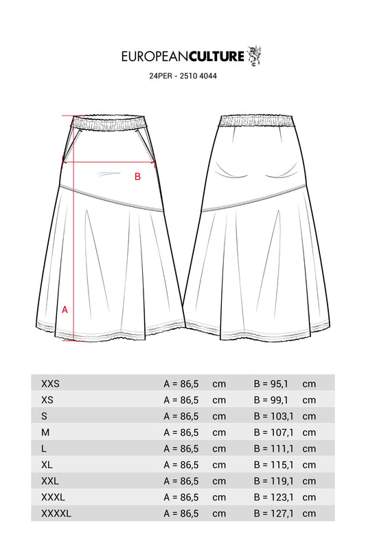 Denim Skirt Asymmetric Cut Comfort Waist - Size