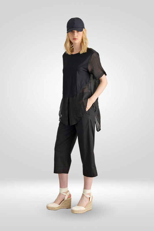 Midi Pants with Jersey Waistband Garment-Dyed - Outfit