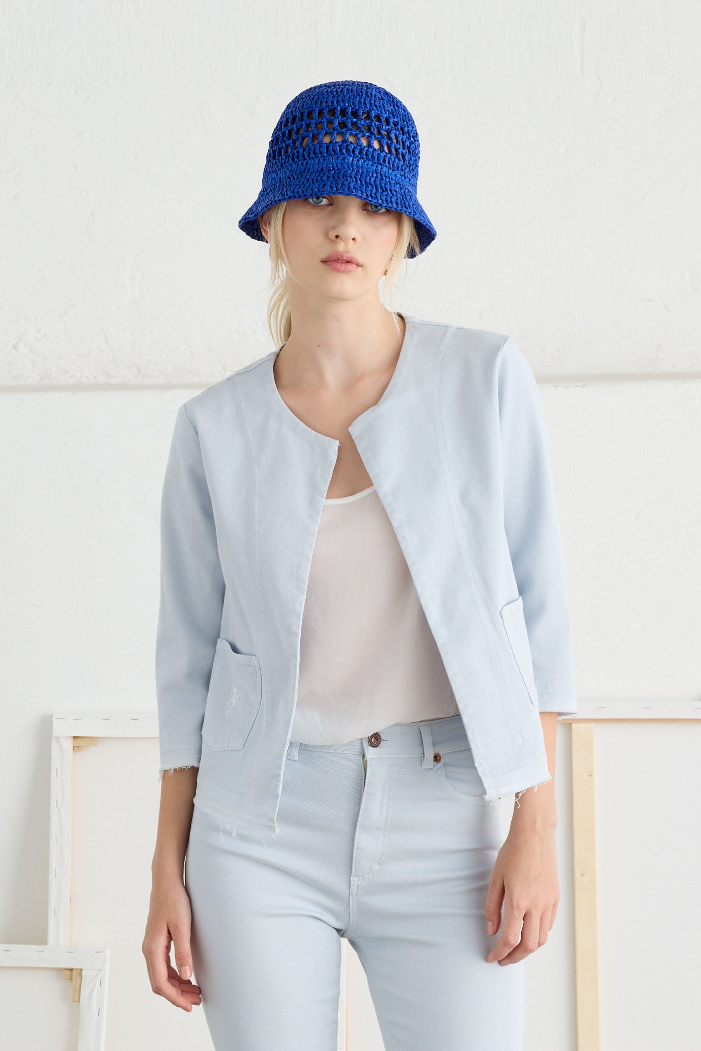 Light blue short jacket hotsell